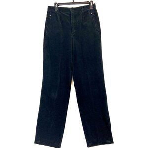 Laura Women's Black Stretch Corduroy Pants with Front Zipper Pockets Siz…